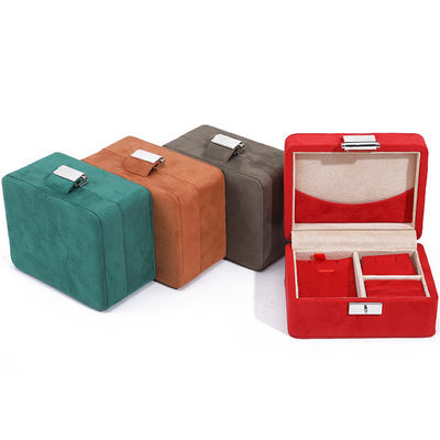 Boîte à bijoux en velours à logo personnalisé pour collier de voyage et rangement de bague