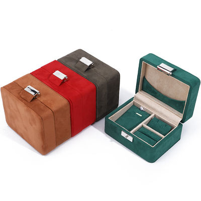 Boîte à bijoux en velours à logo personnalisé pour collier de voyage et rangement de bague