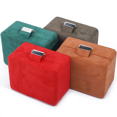 Boîte à bijoux en velours à logo personnalisé pour collier de voyage et rangement de bague