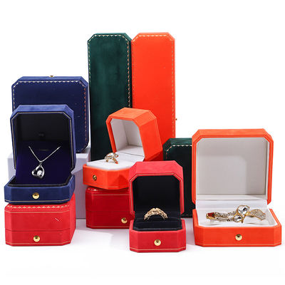 acheter Logo personnalisé Rectangle de velours Jeux de boîte pour pendentif Boucles d'oreilles Bracelet Collier Ring online manufacture