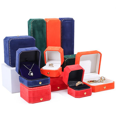 Logo personnalisé Rectangle de velours Jeux de boîte pour pendentif Boucles d'oreilles Bracelet Collier Ring