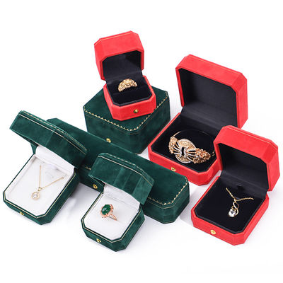 Logo personnalisé Rectangle de velours Jeux de boîte pour pendentif Boucles d'oreilles Bracelet Collier Ring