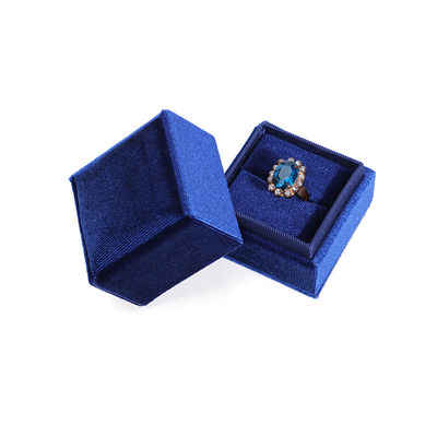 acheter Hanhong Luxury personnalisé boîte de rangement d' anneau bleu carré pour le papier de fiançailles de mariage online manufacture