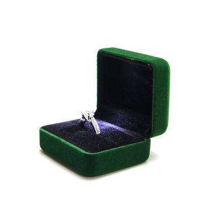Coffret à bijoux en velours de luxe pour emballage vert haut de gamme Bracelet Collier Ring