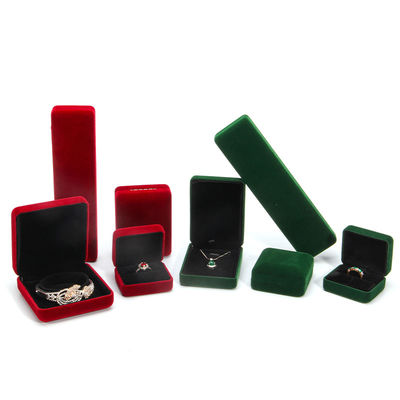 Coffret à bijoux en velours de luxe pour emballage vert haut de gamme Bracelet Collier Ring