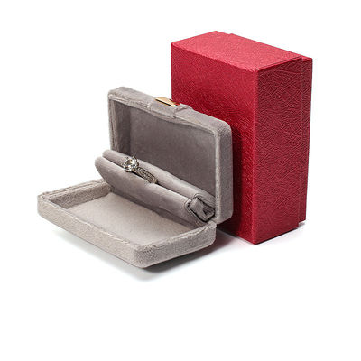 acheter Boîte d'emballage de bijoux en métal gris de taille personnalisée avec doublure de velours et logo personnalisé online manufacture