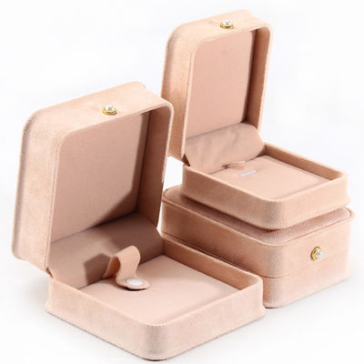 Boîte à bijoux rectangulaire en velours personnalisée pour l'emballage de bracelets, boucles d'oreilles et colliers