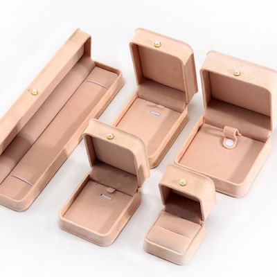 Boîte à bijoux rectangulaire en velours personnalisée pour l'emballage de bracelets, boucles d'oreilles et colliers