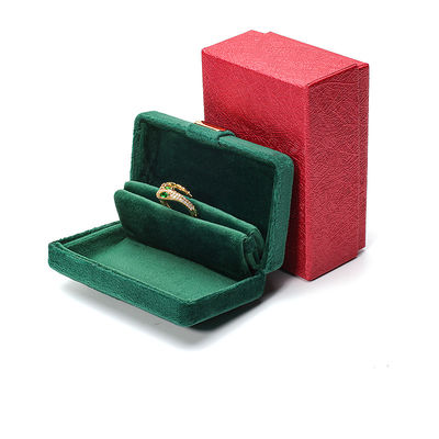 acheter Logo personnalisé Hanhong de velours Luxe boîte de bijoux verte pour boucles d'oreilles Bracelet Collier Ring online manufacture