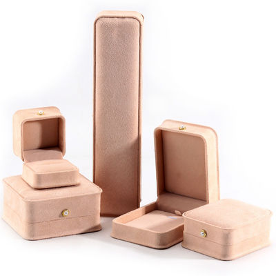 Boîte à bijoux rectangulaire en velours personnalisée pour l'emballage de bracelets, boucles d'oreilles et colliers