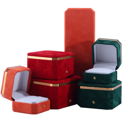 Boîte d'emballage de bijoux en velours personnalisée pour cadeaux de mariage Boucles d'oreilles et anneaux de Hanhong