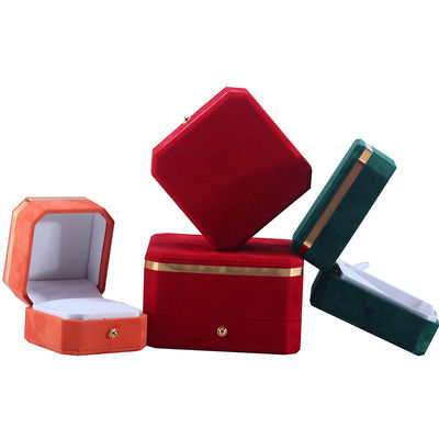 Boîte d'emballage de bijoux en velours personnalisée pour cadeaux de mariage Boucles d'oreilles et anneaux de Hanhong
