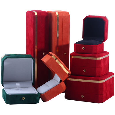 Boîte d'emballage de bijoux en velours personnalisée pour cadeaux de mariage Boucles d'oreilles et anneaux de Hanhong