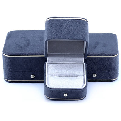 La plus récente boîte de bijoux en velours gris pour bracelet Collier Ring Logo personnalisé Hanhong 2023