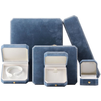 acheter Boîte de bijoux en velours bleu clair pour emballage personnalisé de colliers et de bracelets de luxe online manufacture