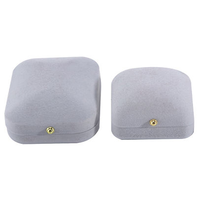 Boîte à bijoux en velours gris Hanhong pour bracelet boucles d'oreilles collier