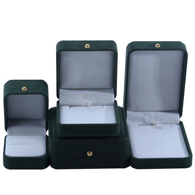 acheter Logo personnalisé Boîte d'emballage de bijoux de velours vert pour colliers Bracelet Boucles d'oreilles online manufacture