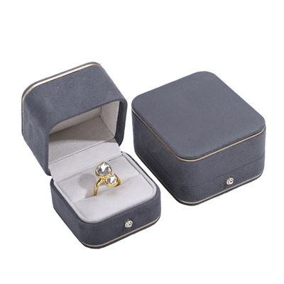 Logo d'estampage à chaud Hanhong Gris Coffret de bijoux personnalisé pour colliers Bracelet Boucles d'oreilles