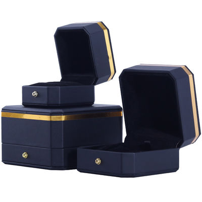 acheter Boîte à bijoux en cuir en PU noir octogonal pour Hanhong Bracelet à logo personnalisé Collier online manufacture