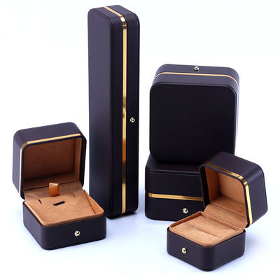 Boîte d'emballage de bijoux en cuir en relief pour bracelet, collier, montre et bague