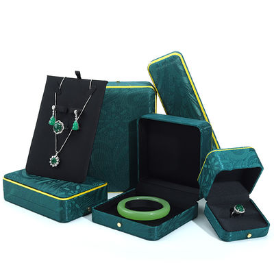 Boîte de bijoux verte faite à la main pour le bracelet Collier Boucles d'oreilles de luxe Hanhong BH2