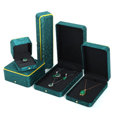 Boîte de bijoux verte faite à la main pour le bracelet Collier Boucles d'oreilles de luxe Hanhong BH2