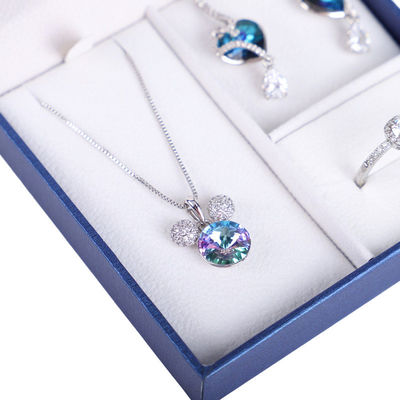Coffret de bijoux en papier à motif carré de luxe personnalisé pour Hanhong Ring Necklace