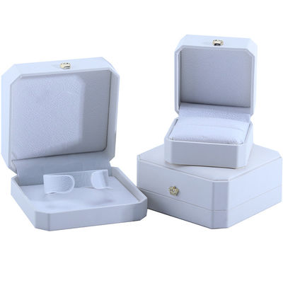 Boîte de bijoux en cuir en PU blanc pour Hanhong