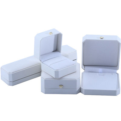 Boîte de bijoux en cuir en PU blanc pour Hanhong