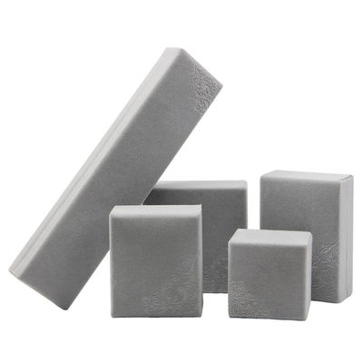Taille personnalisée Boîte d'emballage de bijoux gris en relief Hanhong pour collier et bague