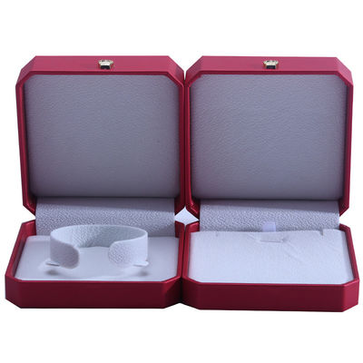 Le plus récent rectangle Hanhong personnalisé rouge PU bracelet en cuir boîte d'emballage pour le stockage de bijoux