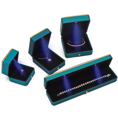 Bracelet Collier Boucle d'oreille Boîte à bijoux avec organisateur de luxe léger Peacock bleu