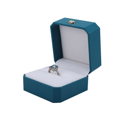 Boîte de bijoux en cuir en forme de couronne Hanhong Cyan PU Idéal pour les bracelets Boucles d'oreilles et anneaux
