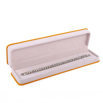 Boîte d'emballage de bijoux en velours de couleur abricot personnalisée pour double couche et taille 6 * 5,5 * 5 cm