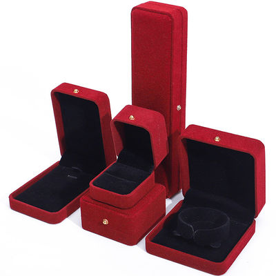 acheter Boîte d'emballage de bijoux de velours rouge de luxe pour le collier bracelet boucle d'oreille online manufacture