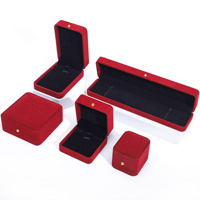 Boîte d'emballage de bijoux de velours rouge de luxe pour le collier bracelet boucle d'oreille