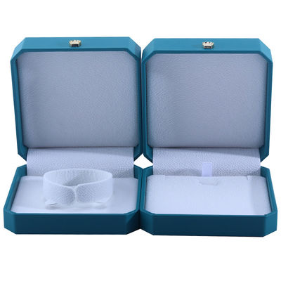 Boîte de rangement de bijoux en cuir vert PU pour bracelets et boucles d'oreilles