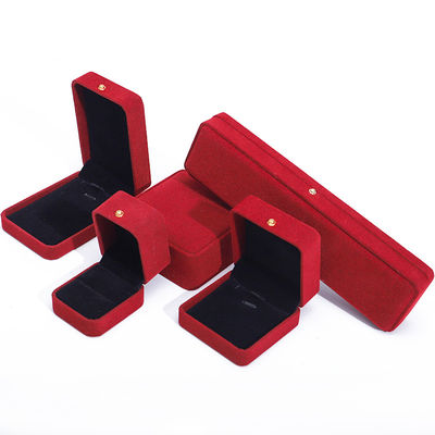 Boîte d'emballage de bijoux de velours rouge de luxe pour le collier bracelet boucle d'oreille