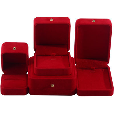 acheter Boîte d'emballage de bijoux de velours rouge pour le collier Bracelet Stud Boucles d'oreilles Ring Logo personnalisé online manufacture