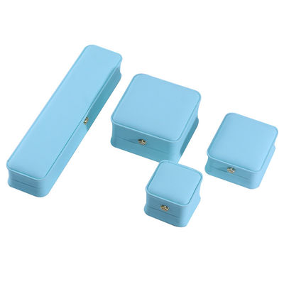 Package de bijoux en cyan avec conception de couronne Hanhong Logo personnalisé Luxe boîte de costume en cuir PU