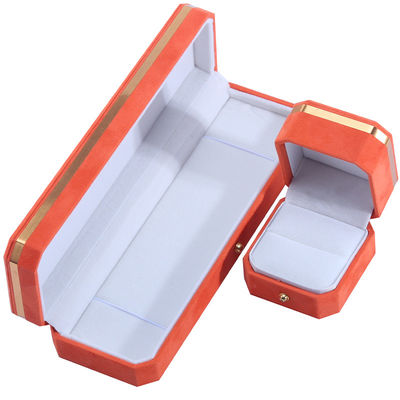 Package de bijoux pour les boucles d'oreilles et les anneaux de collier de mariage Hanhong Custom Orange Box de velours