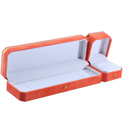 Package de bijoux pour les boucles d'oreilles et les anneaux de collier de mariage Hanhong Custom Orange Box de velours