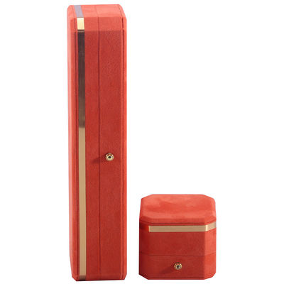 Package de bijoux pour les boucles d'oreilles et les anneaux de collier de mariage Hanhong Custom Orange Box de velours