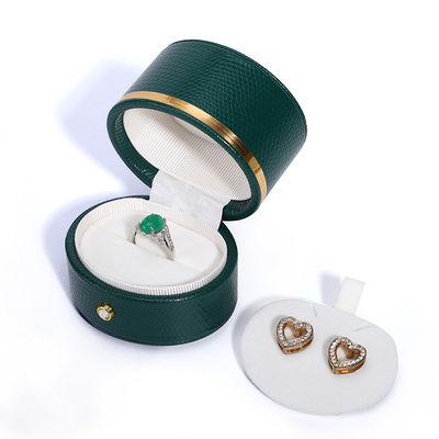 Organiseur de bijoux en cuir vert PU personnalisable Idéal pour les voyages par Hanhong
