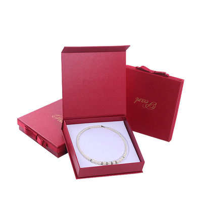 acheter Hanhong Taille personnalisée bijoux rouges carton papier boîte à manches pour le collier de bracelet online manufacture