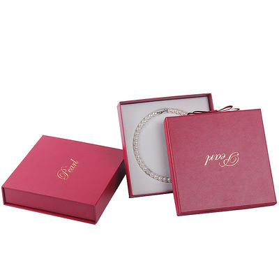 Hanhong Taille personnalisée bijoux rouges carton papier boîte à manches pour le collier de bracelet
