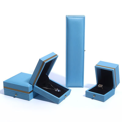 Hanhong Coffret de bijoux en cuir bleu personnalisé pour le collier d'anneau Bracelet mariage Contactez-nous