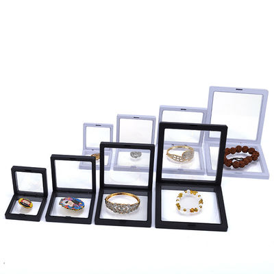 Display de bijoux en PE, boîte suspendue à membrane, boîtier de bijoux flottant à film transparent