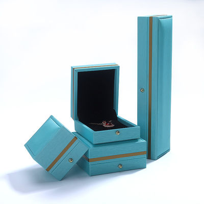 Hanhong Coffret de bijoux en cuir bleu personnalisé pour le collier d'anneau Bracelet mariage Contactez-nous