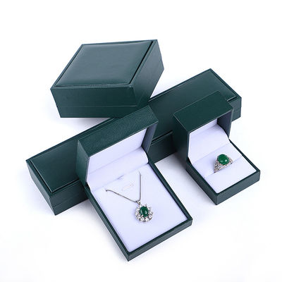 Boîte d'emballage de bijoux verts à logo personnalisé pour les boucles d'oreilles de bracelet de collier Hanhong